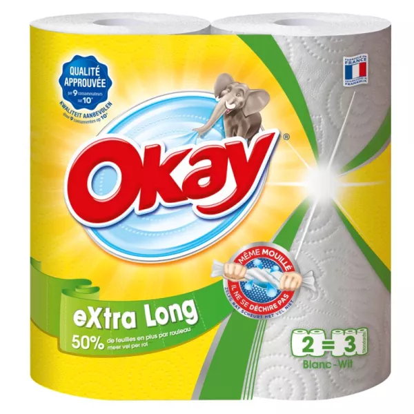 Papel de cocina extra long x2 - OKAY - imagen 1