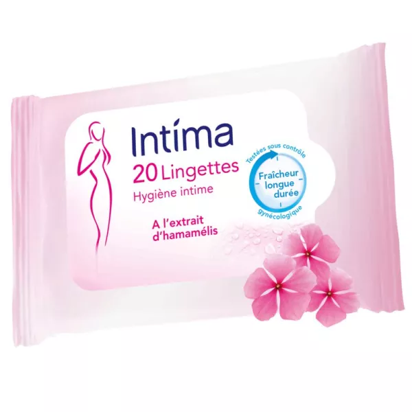 Toallitas húmedas intimes à l'extrait d'hamamélis x20 - INTIMA - imagen 1